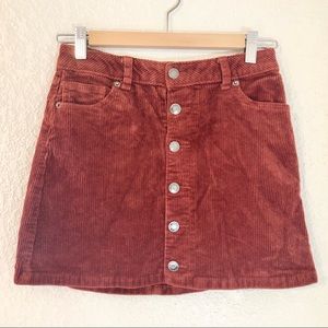 Girls Cat & Jack Rust Orange Corduroy A-Line Skirt Size Large 10/12